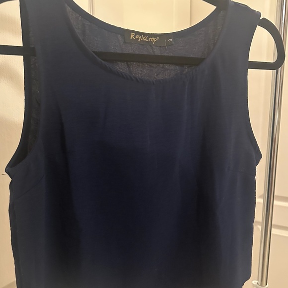 Women’s Summer 2-Piece Cropped Set - Size Small - NAVY - Like New - Picture 3 of 10